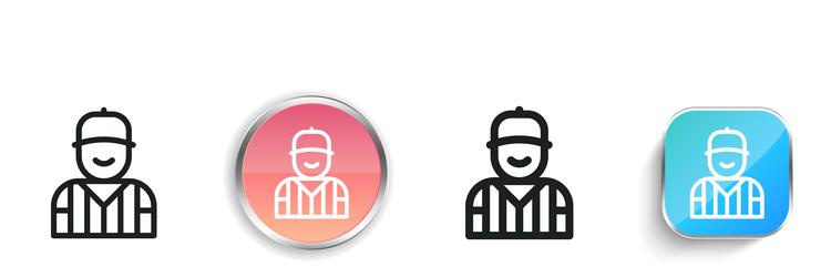 baseball icon thin linear regular and button vector image
