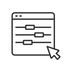 customize slider icon in line design vector image