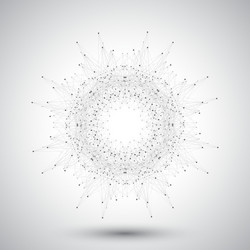 geometric abstract form with connected lines vector image