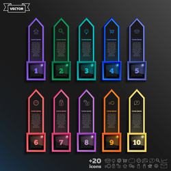 infographic design list with colorful square vector image