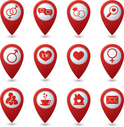 Love Pointer Icons - Navigation vector image