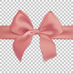 Realistic Pink Silk Bow On White Royalty Free Vector Image
