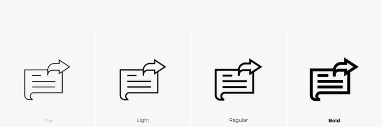 reply icon thin light regular and bold style vector image