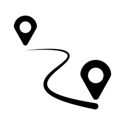 Two Pointer Location Tracker Icon vector image
