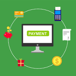 concept online and mobile payments for web page vector