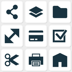 interface icons set includes vector image