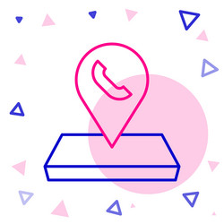 line map pointer with telephone or communication vector image