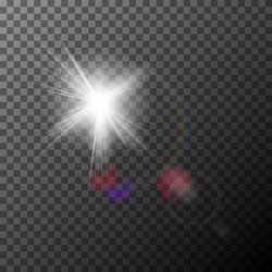 realistic lens flare with highlights light effect vector image
