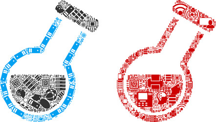 retort composition icons for bigdata vector image