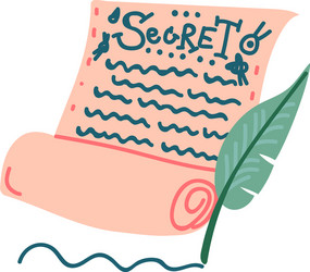 secret paper scroll magic object witchcraft vector image