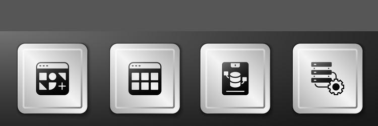 set different files browser server data web vector image