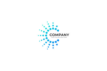tech company logo global connection and network vector image