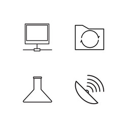 web simple outlined icons set vector image