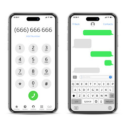cellphone mock up keypad and virtual keyboards vector image