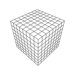 cube figure low poly line geometric abstract shape vector image