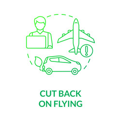 Cut back on flying concept icon Royalty Free Vector Image
