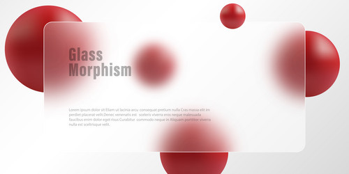 landing page in glass morphism style with frame vector image