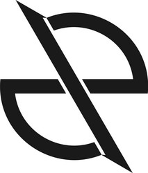 Letter e round motion arrow simple geometric logo Vector Image