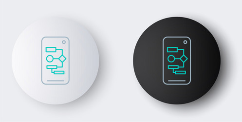 line algorithm icon isolated on grey background vector image