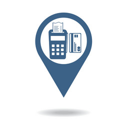 Map pointer pos terminal icon payments methods vector