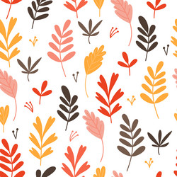 seamless pattern with different autumn simple vector image