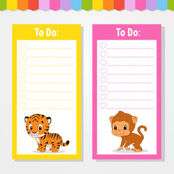 To do list for kids empty template isolated color vector