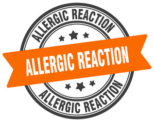 Allergic reaction stamp label Royalty Free Vector Image