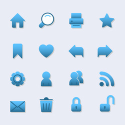 basic iconset for web design gradient with shadow vector image