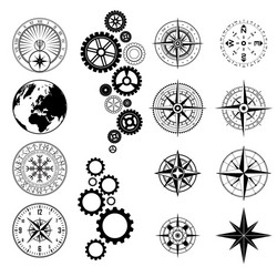 Black Symbolic Elements Set vector image