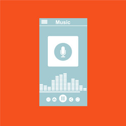 media player application app template with flat vector image