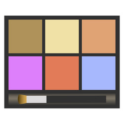 palette of eyeshadows and blush Vector Image