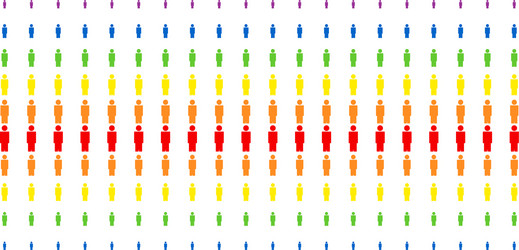 person shape halftone spectral array vector image