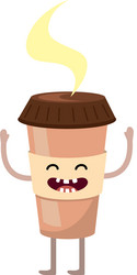Coffee paper cup cartoon Royalty Free Vector Image