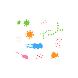 different color and type bacteria microbes vector