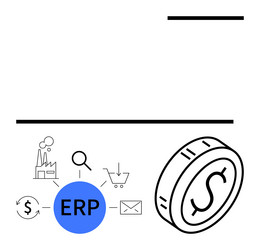 erp system integration with business operations vector image