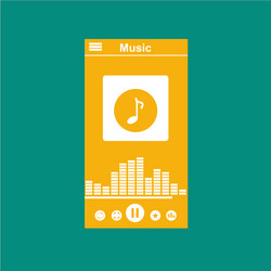 media player application app template with flat vector image