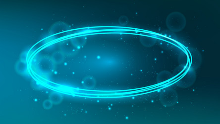 neon oval frame with shining effects and sparkles vector image