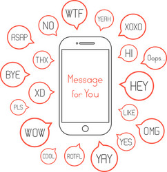 smartphone with different messages in speech vector image
