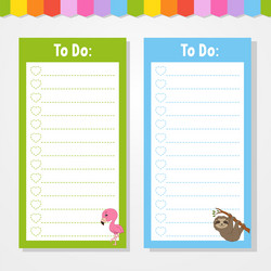 to do list for kids empty template isolated color vector image