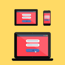 web template of adaptive online login form vector image