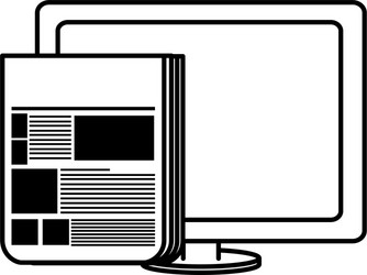 computer desktop display with documents vector image
