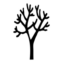 linocut tree design elements in scandi vector image