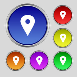 Map pointer gps location icon sign round symbol vector