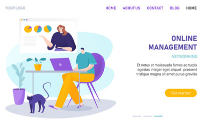 online workflow managemant networking business vector image