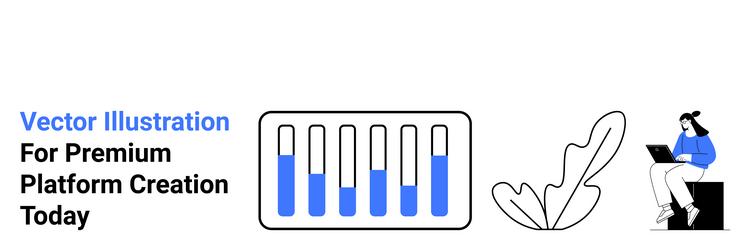 professional platform setup with graph bars leaf vector image