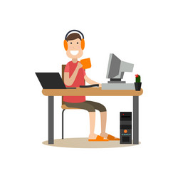programmer concept in flat vector image