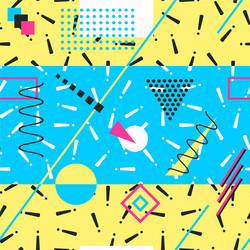 retro memphis pattern - seamless color background vector image