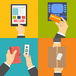 set of business hands action concepts vector image