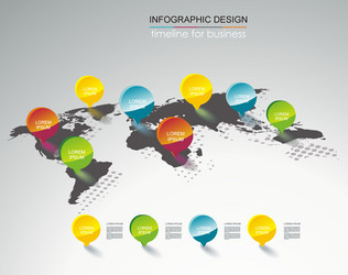 World map and information graphics vector