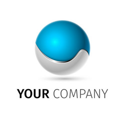 Circle blue sphere 3d logo concept design symbol Vector Image